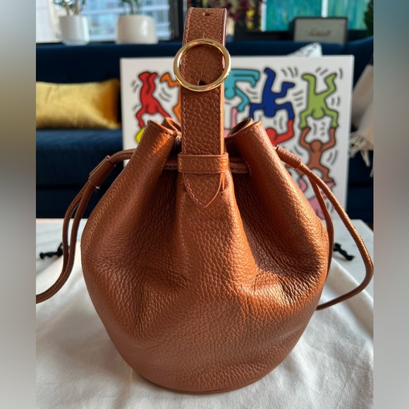 Cuyana Brown Leather Bucket Bag - Picture 1 of 9